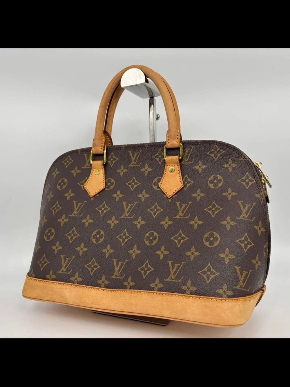 Louis Vuitton Monogram Alma Handbag - Brown with Tan Trim